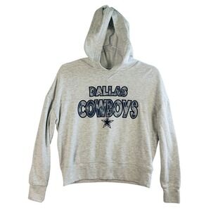 NFL Dallas‎ Cowboys Cropped Hoodie Womens Sleepwear Pullover Sweatshirt Gray S